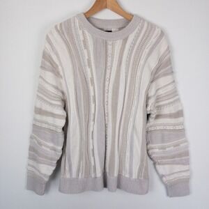 Abercrombie & Fitch Striped Cream and Tan Sweater